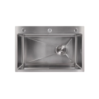Мойка для кухни интегрированная Lidz Handmade H6845 Brushed Steel 3,0/1,0 мм LDH6845BRU49455 - 2 фото