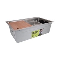 Мойка для кухни интегрированная Lidz Handmade H6845 Brushed Steel 3,0/1,0 мм LDH6845BRU49455 - 5 фото