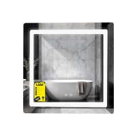 Дзеркало Lidz Kubis (KU2) 700х700 з LED-підсвічуванням Touch, з антизапотіванням, з димером, рег. яскравості LDKU70070049288