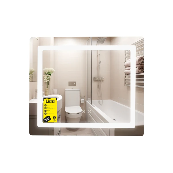 Зеркало Lidz Kubis (KU2) 600х700 с LED-подсветкой Touch, с антизапотеванием, с диммером, рег. яркости LDKU60070049286