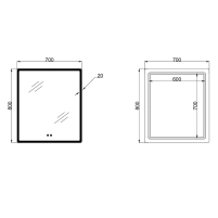 Зеркало Lidz Orion (OR2) 700х800 с LED-подсветкой Touch, с антизапотеванием, с диммером, рег. яркости LDOR70080049293 - 1 фото