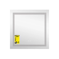 Дзеркало Lidz Kubis (KU1) 700х700 з LED-підсвічуванням Touch, з антизапотіванням, з димером, рег. яскравості LDKU70070049287 - 2 фото