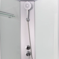 Душовий бокс Lidz Kubis SB90x90.SAT.LOW.FR, скло Frost 4 мм - 3 фото