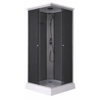 Душовий бокс Lidz Kubis SB90x90.SAT.LOW.GR, скло тоноване 4 мм - 2 фото