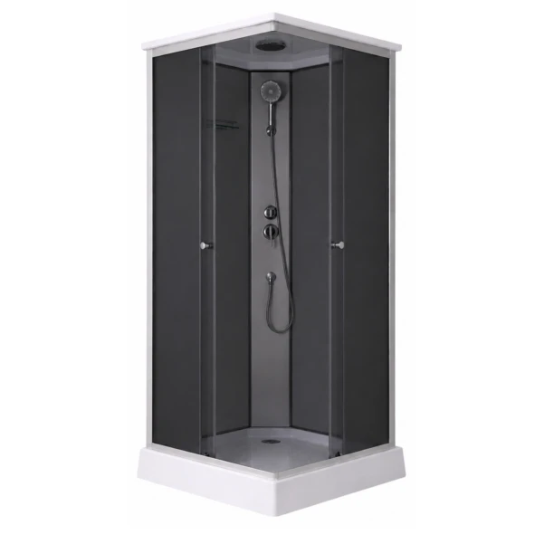 Душовий бокс Lidz Kubis SB90x90.SAT.LOW.GR, скло тоноване 4 мм - 2 фото