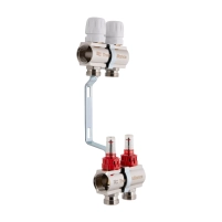 Колектор латунний з витратомірами та євроконусами Thermo Alliance Standart 1" на 2 виходи TAS235W2E - 2 фото