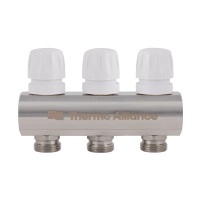 Колектор латунний з витратомірами та євроконусами Thermo Alliance Standart 1" на 3 виходи TAS235W3E - 3 фото