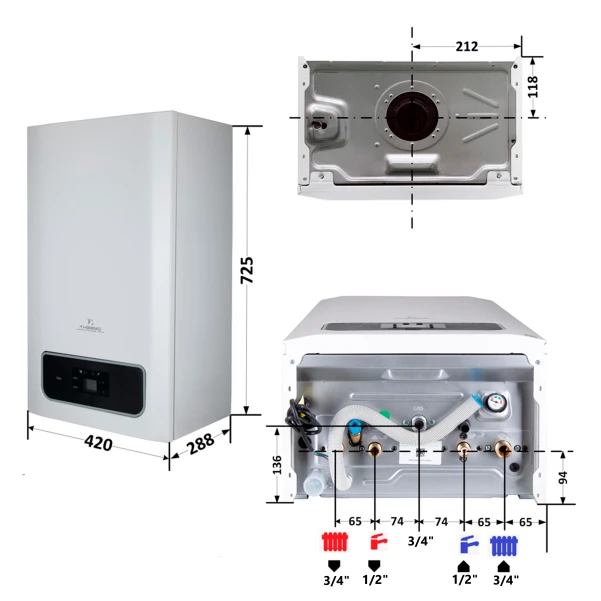 Котел газовый Thermo Alliance EWA 28 кВт (Двухконтурный,Condensing) - 1 фото