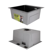 Акційний набір Lidz: мийка Handmade H4545 Black PVD Decor 2,5/0,5 мм + K01B Корзина для кухонной мойки - 3 фото