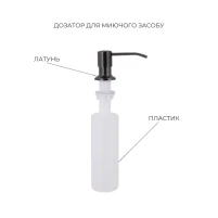 Акційний набір Lidz: мийка Handmade H4545 Black PVD Decor 2,5/0,5 мм + K01B Корзина для кухонной мойки - 5 фото