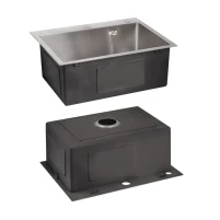 Акційний набір Lidz: мийка H5045 інтегрована Brushed Steel 3,0/1,0 мм + Змішувач Aria для кухні з гнучким виливом (k35) Grey - 3 фото