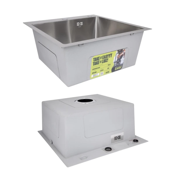 Акційний набір Lidz: мийка H5050H інтегрована Decor Honeycomb 2,5/0,5 мм LDH5050DEC48365 + Змішувач Aria для кухні з гнучким виливом (k35) Grey - 3 фото