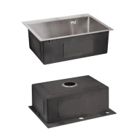 Акційний набір Lidz: мийка H6050 інтегрована Brushed Steel 3,0/1,0 мм + Змішувач Aria для кухні з гнучким виливом (k35) Grey - 3 фото