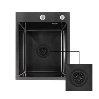 Сітка для сифона Lidz Acsis LA27 Black, силіконова, 117х117х37 мм LDACS33BLM49775 - 4 фото