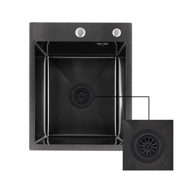 Сітка для сифона Lidz Acsis LA27 Black, силіконова, 117х117х37 мм LDACS33BLM49775 - 4 фото