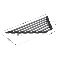 Сушилка на кухонную мойку угловая Lidz Acsis LA20 Black, плоска основа, для посуды 477х198 мм LDACSLA20BLM49773 - 1 фото
