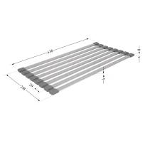 Сушилка на кухонную мойку Lidz Acsis LA11 Gray, плоска основа, для посуды 430х218 мм LDACSLA11GRA49765 - 1 фото