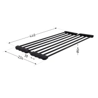 Сушарка на кухонну мийку з присоскою Lidz Acsis LA09 Black, кругла основа, для посуду 440х224 мм LDACSLA09BLM49777 - 1 фото