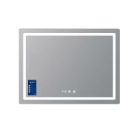Дзеркало Qtap Mideya (MI2) 1000х800 з годинником, з LED-підсвічуванням Touch, з антизапотіванням, димером, рег. яскравості QTMID100080049266 - 2 фото