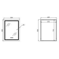 Дзеркало Qtap Mideya (MI2) 600х800 з годинником, з LED-підсвічуванням Touch, з антизапотіванням, димером, рег. яскравості QTMID100080049267 - 1 фото
