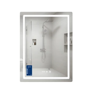 Зеркало Qtap Mideya (MI2) 600х800 с часами, с LED-подсветкой Touch, с антизапотеванием, диммером, рег. яркости QTMID60080049627