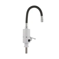 Проточний кран-водонагрівач з гнучким виливом Warm 065,White/Black для кухні LDWAR065BLA49095 Lidz