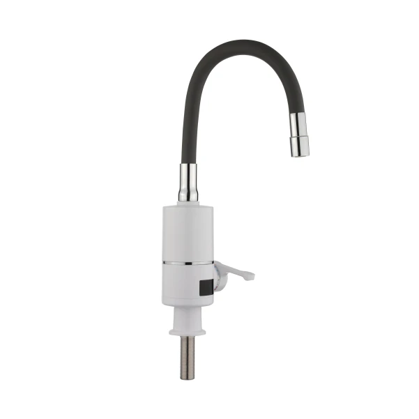 Проточний кран-водонагрівач з гнучким виливом Warm 065,White/Black для кухні LDWAR065BLA49095 Lidz