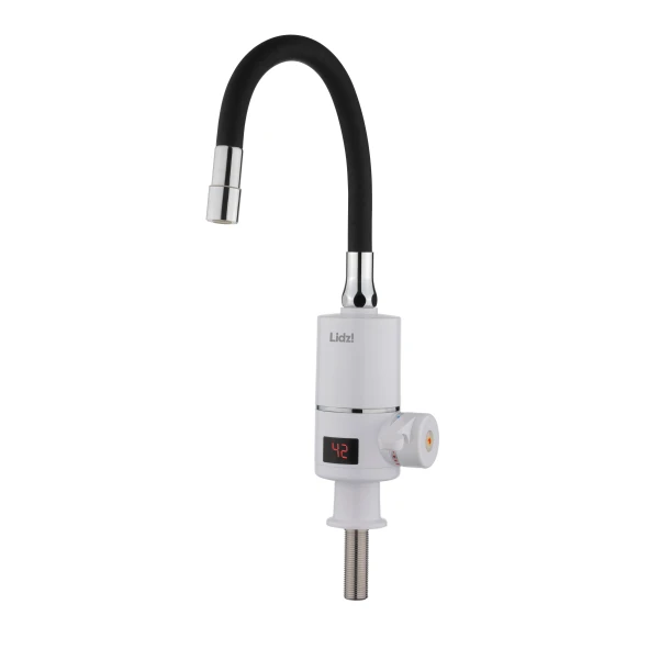 Проточний кран-водонагрівач з гнучким виливом Warm 065,White/Black для кухні LDWAR065BLA49095 Lidz - 2 фото