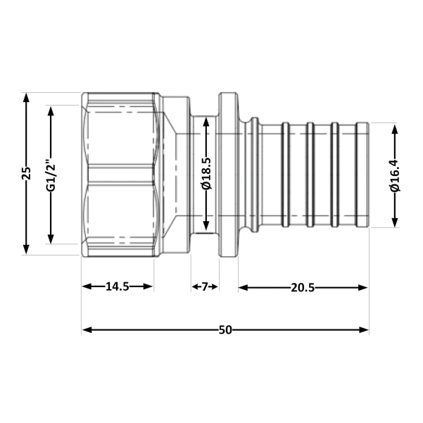 Переходних под натяжную гильзу Icma №1033 d16х2,2-1/2"В 851033ADBO05 - 1 фото