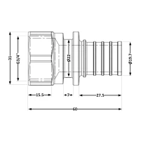 Переходних под натяжную гильзу Icma №1033 d25х3,5-3/4"В 851033AEGX05 - 1 фото