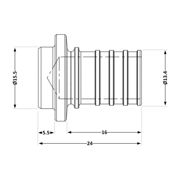 Заглушка натяжна Icma №1042 d16х2,2 851042BO05 - 1 фото