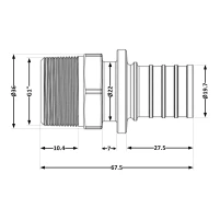 Переходних под натяжную гильзу Icma №1034 d25х3,5-1"З 851034AFGX05 - 1 фото