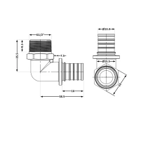 Угол натяжной Icma №1036 d16х2,2-1/2"З 851036ADBO05 - 1 фото