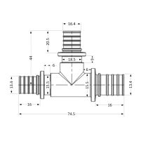 Трійник натяжний Icma №1039 d16х20х16 851039BOGWBO05 - 1 фото