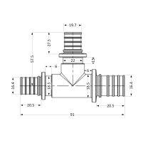 Тройник натяжной Icma №1039 d20х25х20 851039GWGXGW05 - 1 фото