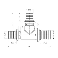 Тройник натяжной Icma №1039 d25х25х20 851039GXGXGW05 - 1 фото