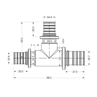 Тройник натяжной Icma №1039 d25х20х20 851039GXGWGW0 - 1 фото