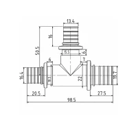 Тройник натяжной Icma №1039 d25х16х20 851039GXBOGW05 - 1 фото