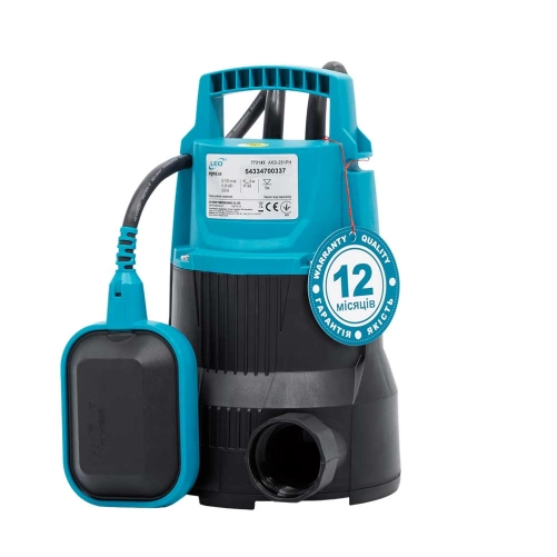 Насос дренажний садовий 0.25кВт Hmax 6м Qmax 100л/хв LEO AKS-251PH #
