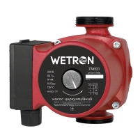 Насос циркуляційний 100Вт Hmax 6м Qmax 50л/хв Ø1½" 130мм + гайки Ø1" Wetron