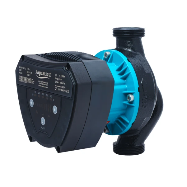 Насос циркуляційний енергозберігаючий 8-130Вт Hmax 8м Qmax 108л/хв Ø1½" 180мм + гайки Ø1" AQUATICA GPA25-8/180 IV - 1 фото