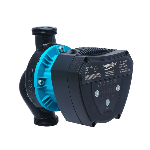Насос циркуляційний енергозберігаючий 8-130Вт Hmax 8м Qmax 108л/хв Ø1½" 180мм + гайки Ø1" AQUATICA GPA25-8/180 IV