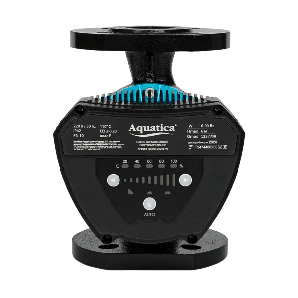 Насос циркуляційний енергозберігаючий фланц 6-90Вт Hmax 6м Qmax 125л/хв DN40 220мм + зворотний флан AQUATICA GPA40-6F/220 IV - 4 фото