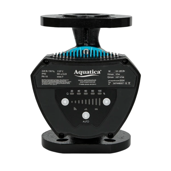 Насос циркуляційний енергозберігаючий фланц 10-185Вт Hmax 10м Qmax 167л/хв DN40 220мм + зворотний флан AQUATICA GPA40-10F/220 IV - 6 фото