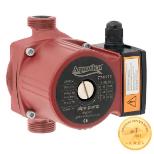 Насос циркуляційний 65Вт Hmax 4м Qmax 63л/хв Ø1" 130мм+гайки Ø¾" AQUATICA