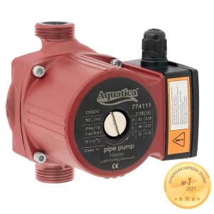 Насос циркуляційний 130Вт Hmax 7м Qmax 87л/хв Ø1½" 180мм+гайки Ø1" AQUATICA