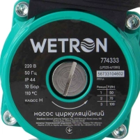 Насос циркуляційний 75Вт Hmax 4м Qmax 45л/хв Ø1½" 130мм зел + гайки Ø1" WETRON - 5 фото