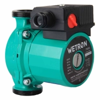Насос циркуляційний 75Вт Hmax 4м Qmax 45л/хв Ø1½" 130мм зел + гайки Ø1" WETRON