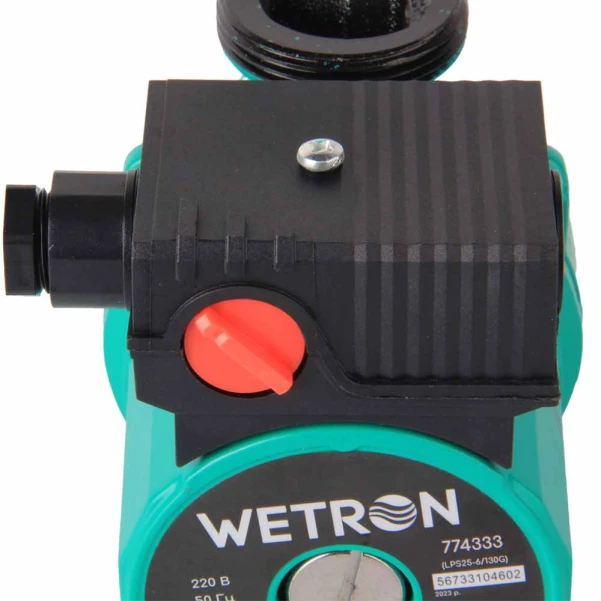 Насос циркуляційний 75Вт Hmax 4м Qmax 45л/хв Ø1½" 130мм зел + гайки Ø1" WETRON - 4 фото