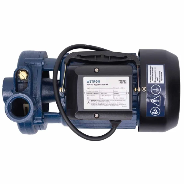 насос відцентровий 0.75кВт Hmax 18м Qmax 200л/хв Wetron - 4 фото